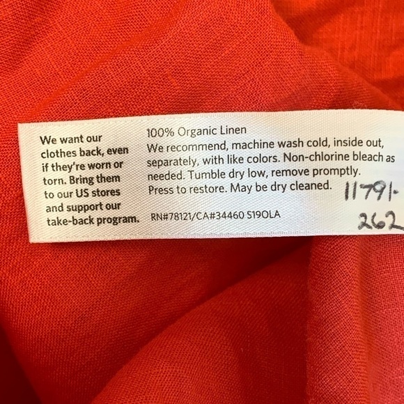 Eileen Fisher 100% Organic Linen button Down Top Size Small - Picture 8 of 9